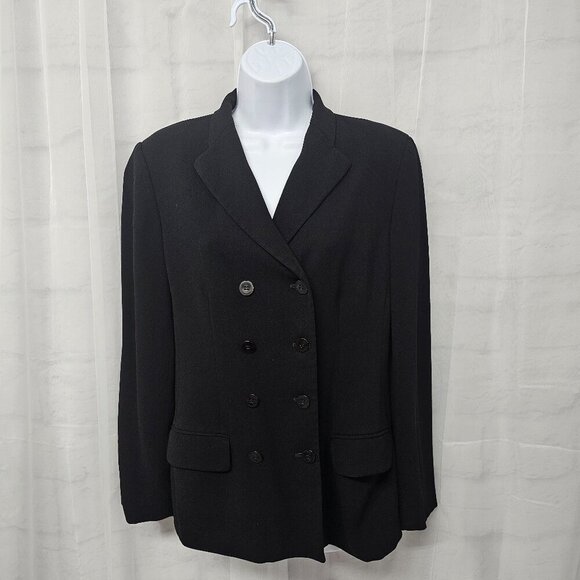 Vintage Anne Klein Black Double Breasted Blazer Office Business Class 6 - Picture 11 of 11